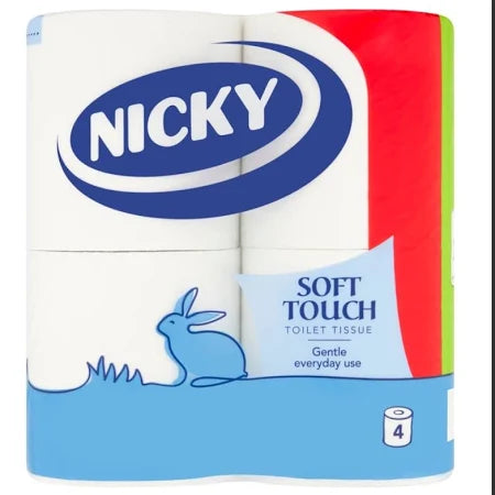 10 x Nicky Soft Touch Toilet Tissue 4 Rolls