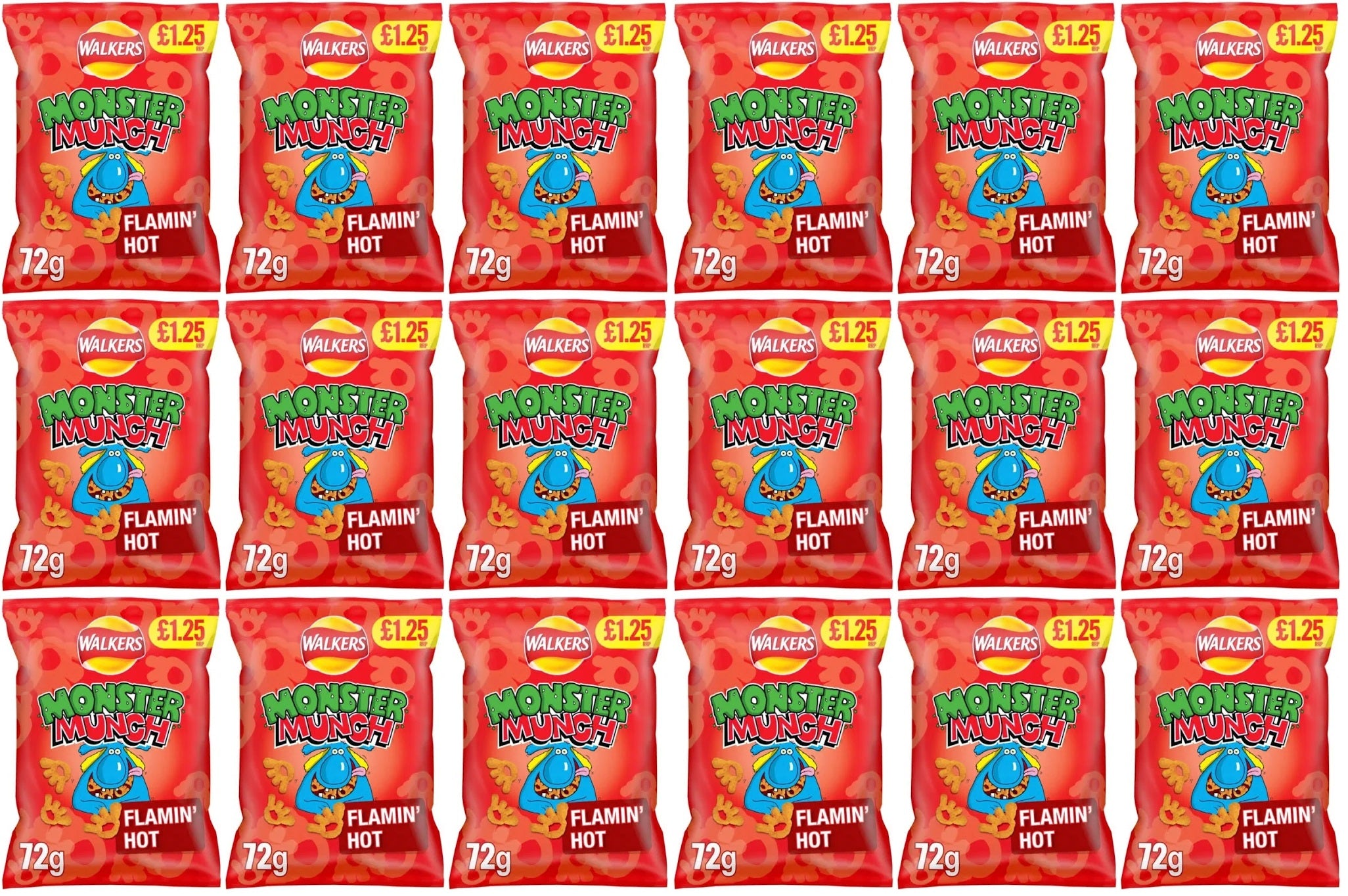 18 x Monster Munch Flamin Hot - 72GM