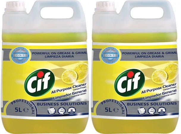 2 x Cif Pro Formula Professional All Purpose & Floor Cleaner Lemon Fresh 5L