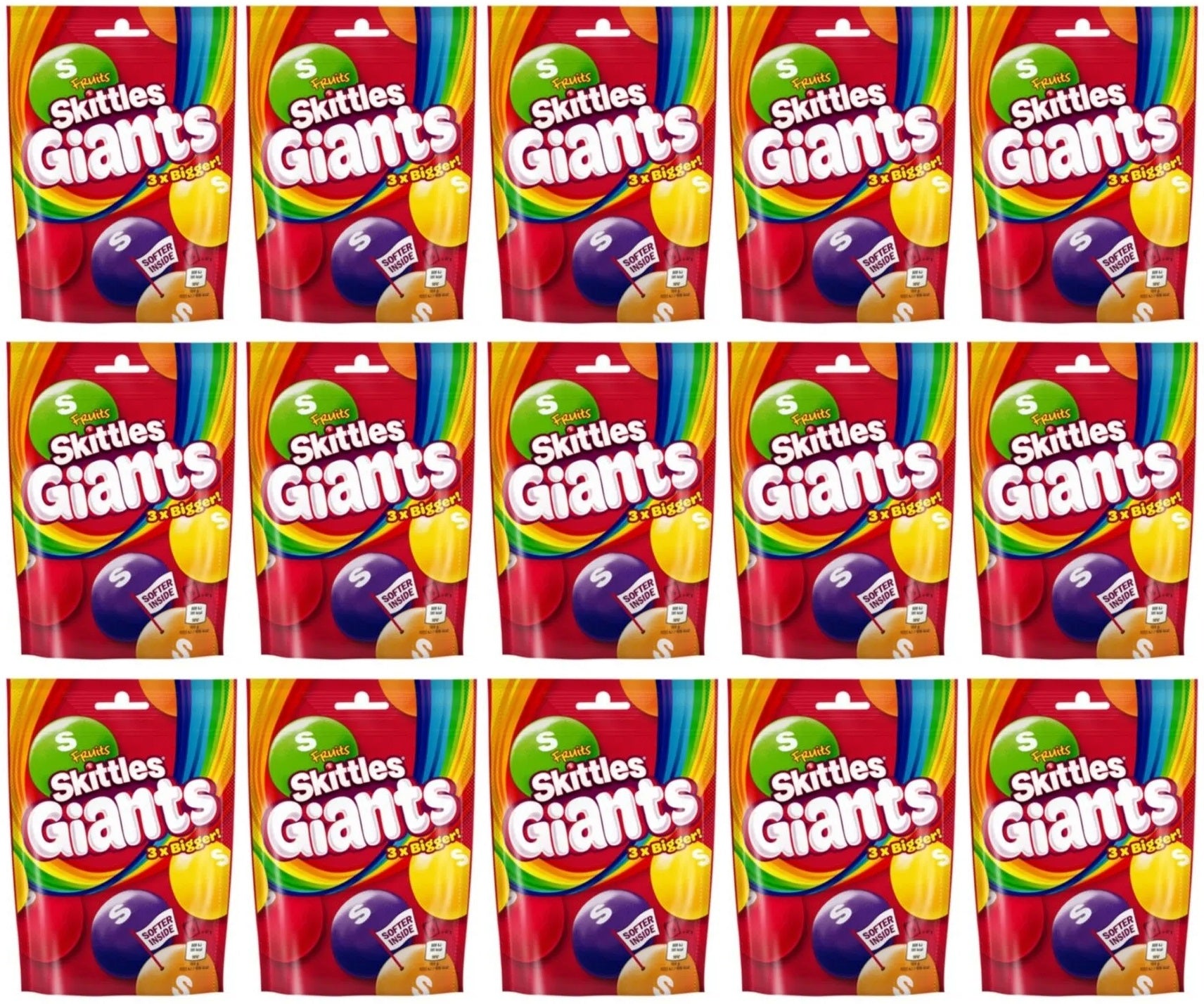 15 x Skittles Fruits Giants 132G