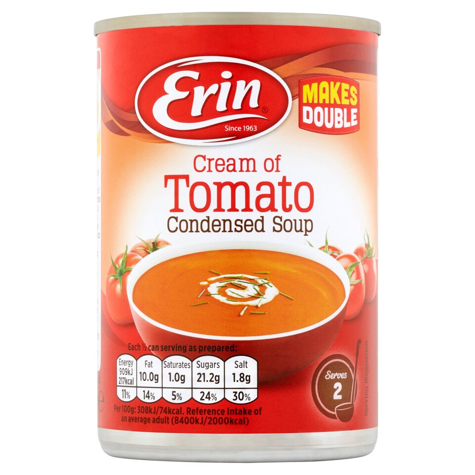 12 x Erin Cream Of Tomato Condensed Soup 295G