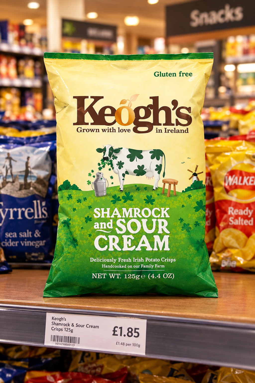 12 x Keogh's Shamrock And Sour Cream 125G