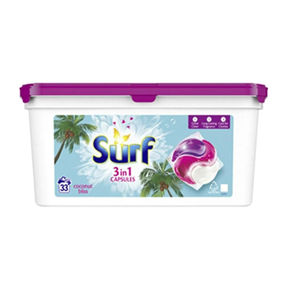 3 x Surf 3In1 Capsules Coconut 33W