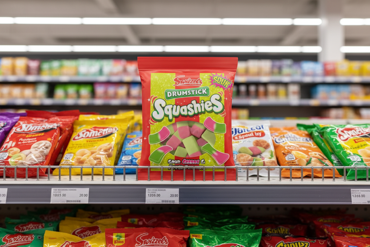 32 x Swizzels Squashies Drumstick Sour Cherry & Apple Flavour 120G