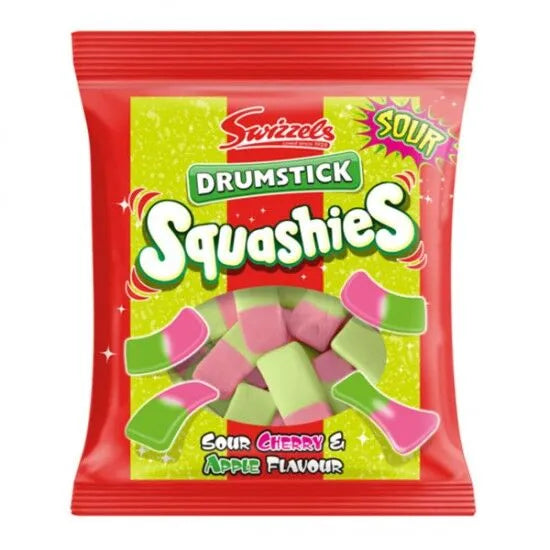 32 x Swizzels Squashies Drumstick Sour Cherry & Apple Flavour 120G