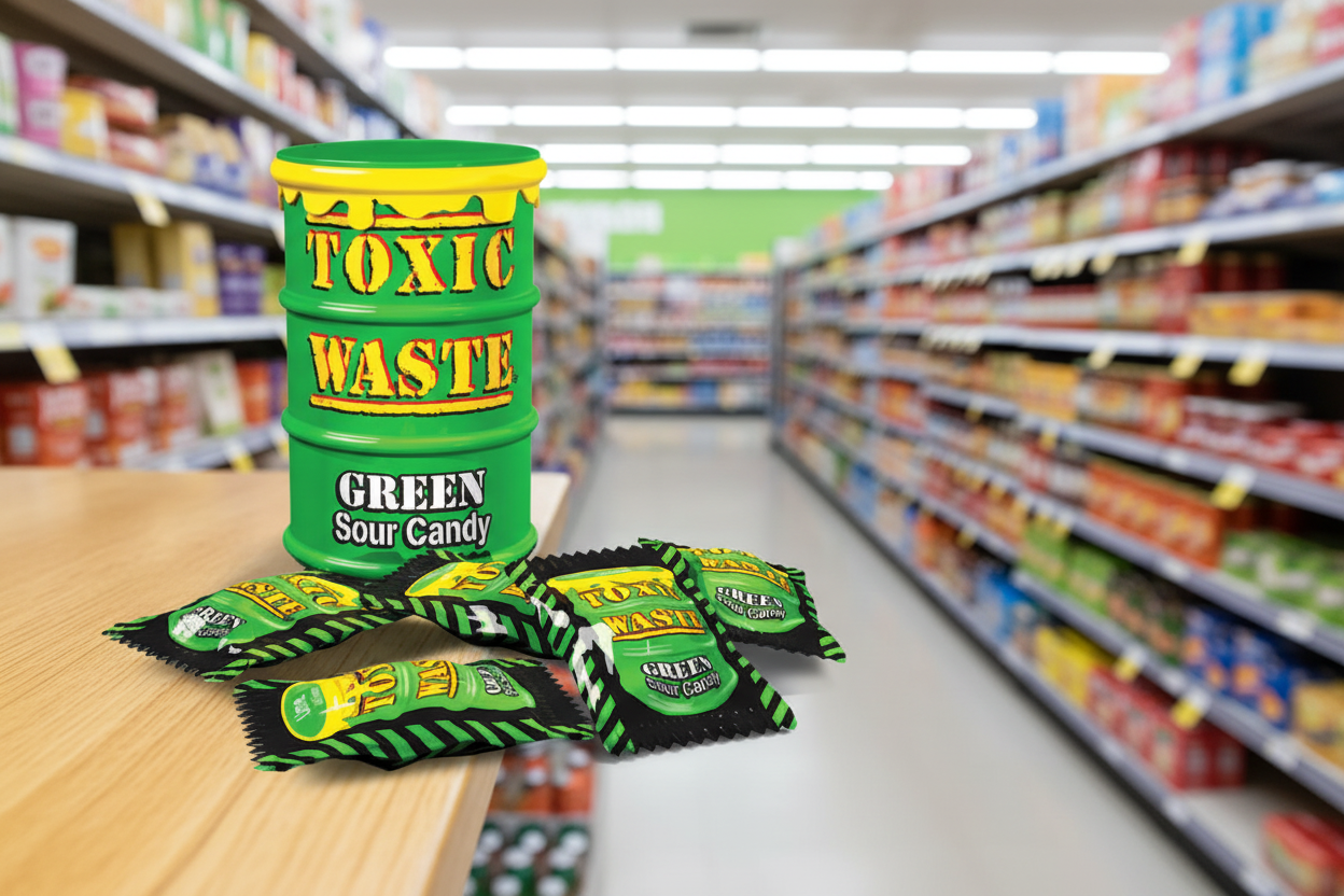 12 x Toxic Waste - Green Sour Candy 42Gm
