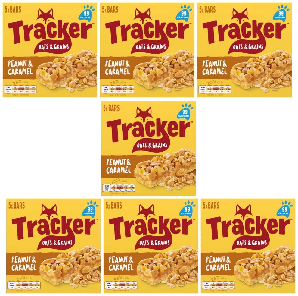 7 x Tracker Peanut & Caramel 5Pk 110G