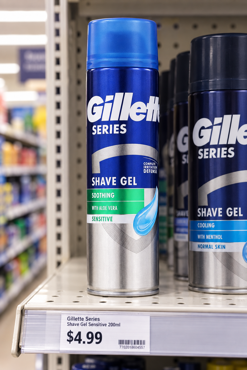 6 x Gillette Shave Gel  Soothing Aloe Vera Sensitive Skin - 200Ml