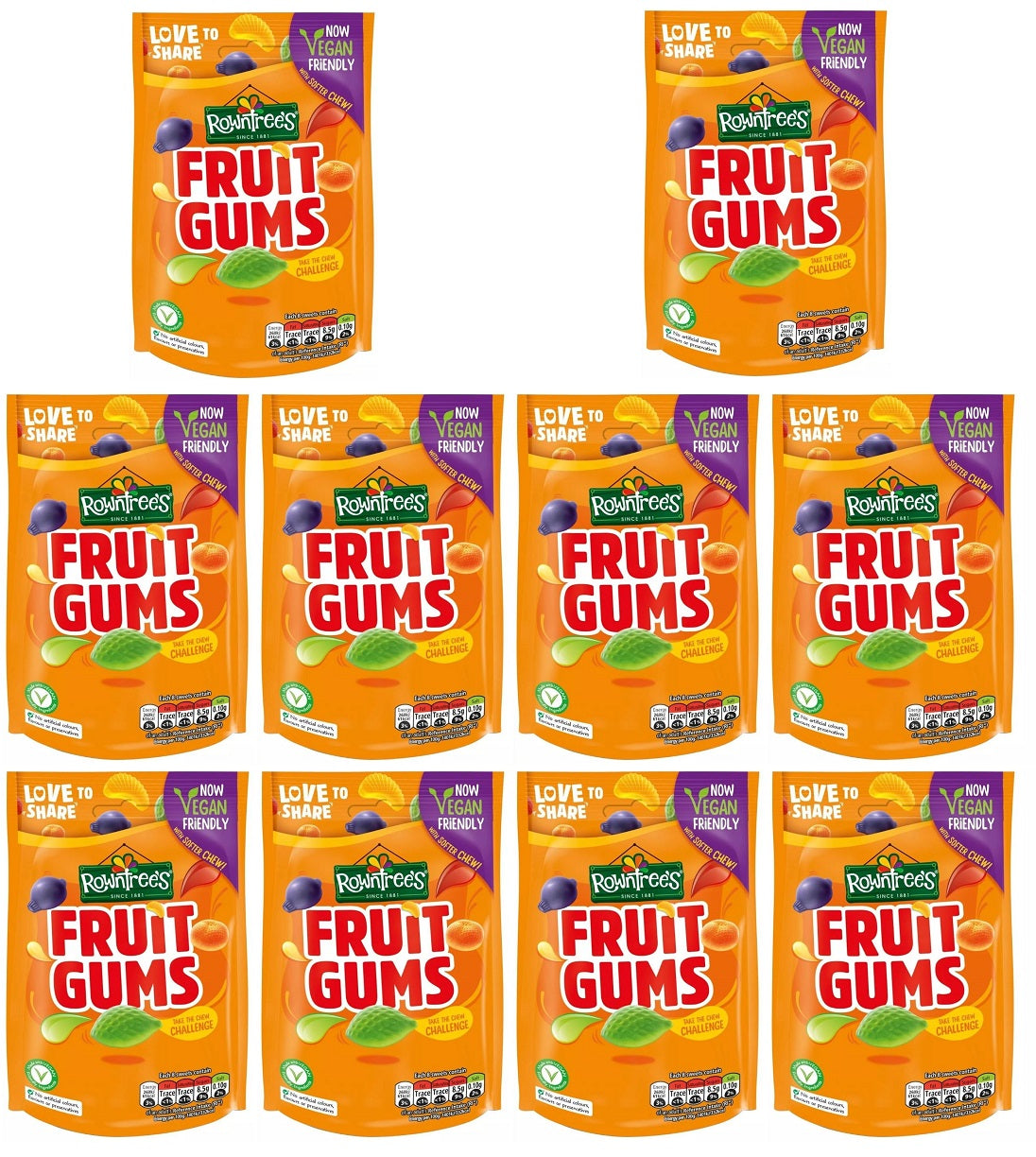 10 x Rowntree's Fruit Gums 120G