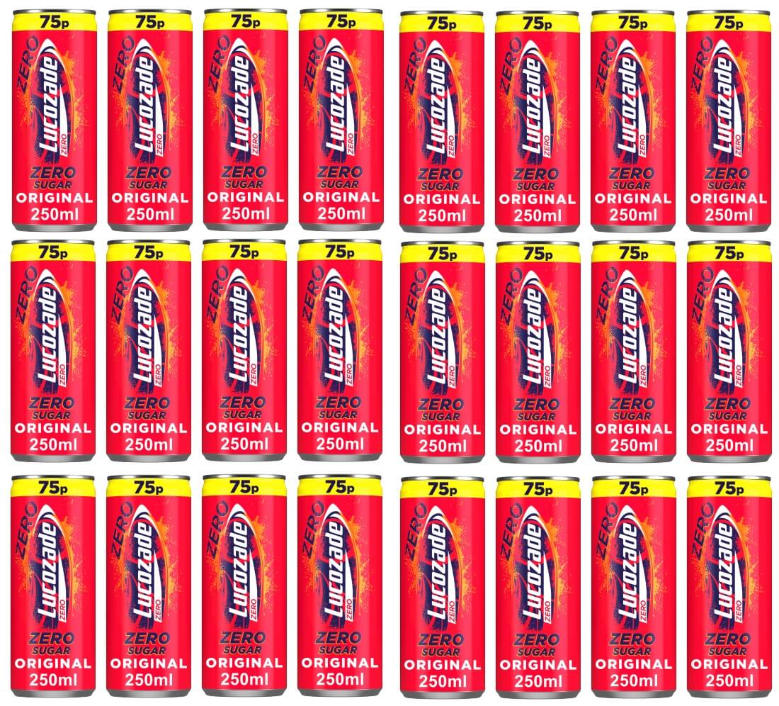 24 x Lucozade Zero Original Can - 250ML