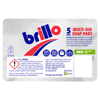 Mr Muscle Brillo Pad, Multi-Use Steel Wool Soap Pads for Kichen Cleaning  (10 Pads)