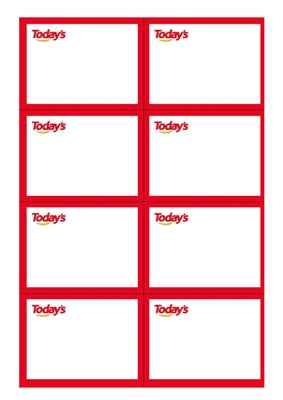 50 x Todays Shelf Card 8 Small Small