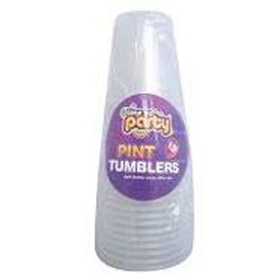 12-x-Time-To-Party-Plastic-Pint-Tumblers-12-Pack