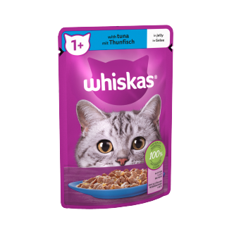 28-x-Whiskas-Cat-1+-Pouch-Tuna-&-Jelly-85Gm