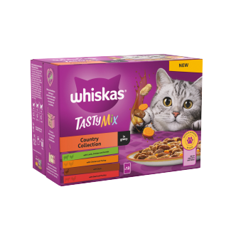 4-x-Whiskas-Cat-1+-Pouch-Tasty-Mix-Country-Collection-12X85Gm