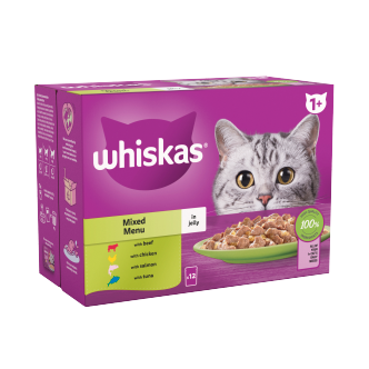 4-x-Whiskas-Cat-1+-Pouch-Jely-Mixed-Menu-12-Pack-12X85Gm