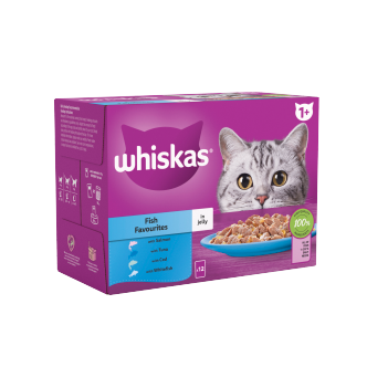 4-x-Whiskas-Cat-1+-Pouch-Jelly-Fish-Favourites-12-Pack-12X85Gm