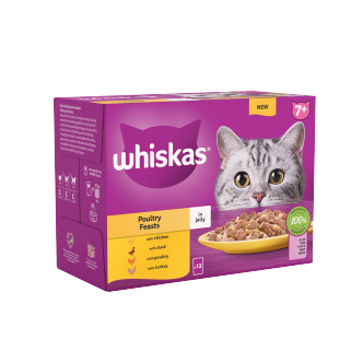 4-x-Whiskas-Cat-7+-Pouch-Jelly-Poultry-Feasts-12-Pack-12X85Gm